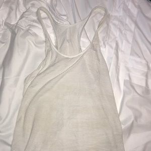 Lululemon White stripped tank top